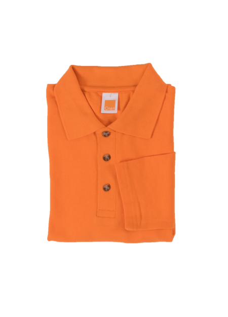Long Sleeve Honeycomb Plain Collar T-shirt OREN SPORT HC0907 230gsm - Orange