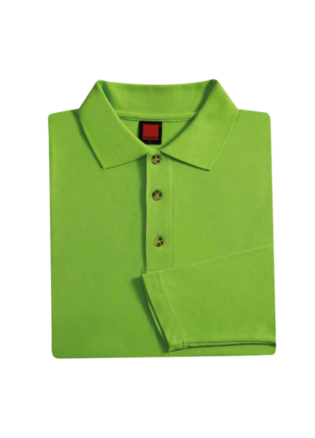 Long Sleeve Honeycomb Plain Collar T-shirt OREN SPORT HC0913 230gsm - Lime Green