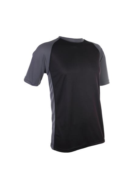 Quick Dry Round Neck OREN SPORT QD3602-140GSM- Black/ Grey