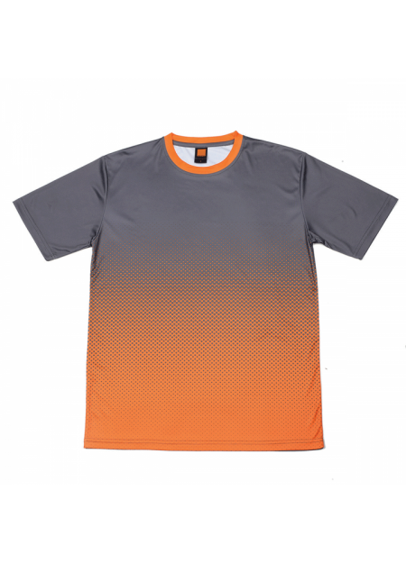 Quick Dry Round Neck QD43 150GSM - Dark Grey/ Orange
