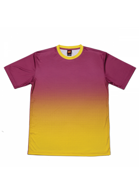 Quick Dry Round Neck QD43 150GSM - Dark Purple/ Yellow