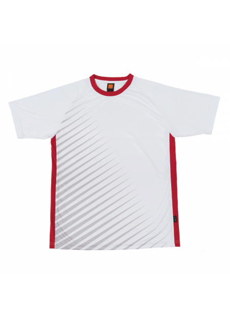 Quick Dry Round Neck QD46 150GSM - White/ Red