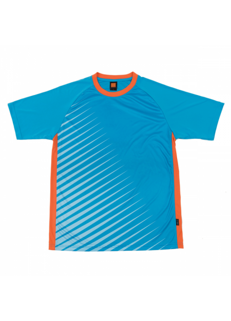 Quick Dry Round Neck QD46 150GSM - Sea Blue/ Orange