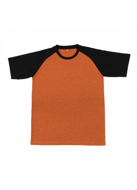 100% Cationic Polyester Quick Dry Round Neck QD4807 150GSM- Orange/ Black