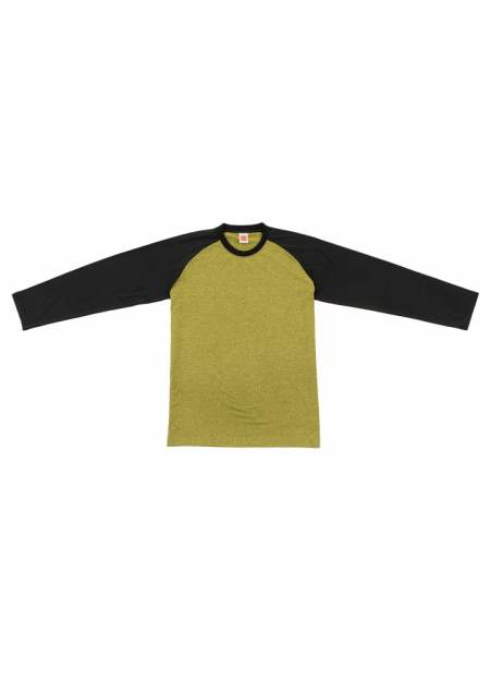 100% Cationic Polyester Quick Dry Round Neck Long Sleeve QD49 140GSM - Yellow/ Black