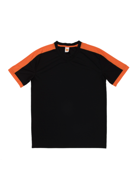 Quick Dry Round Neck QD52 150GSM - Black/ Orange
