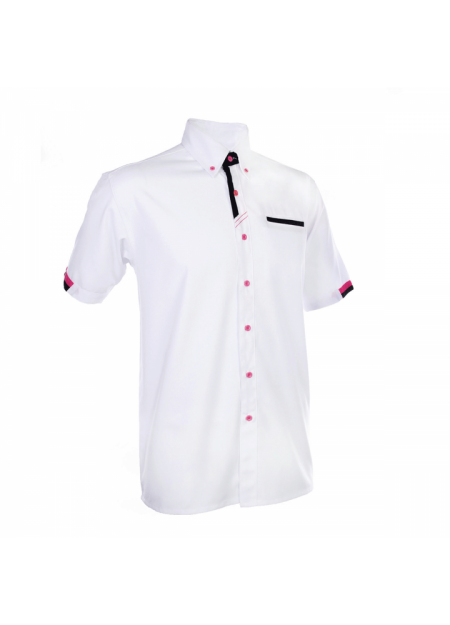 Corporate Uniform F126 - White/ Navy/ Magenta