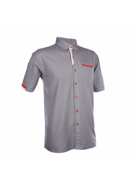 Corporate Uniform F126 - Dark Grey/ White/ Orange