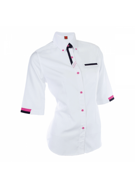 Corporate Uniform F127 (Female)- White/ Navy/ Magenta