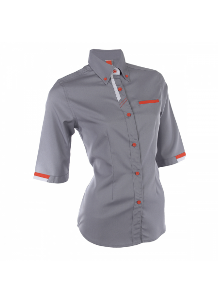 Corporate Uniform F127 (Female)- Dark Grey/ White/ Orange