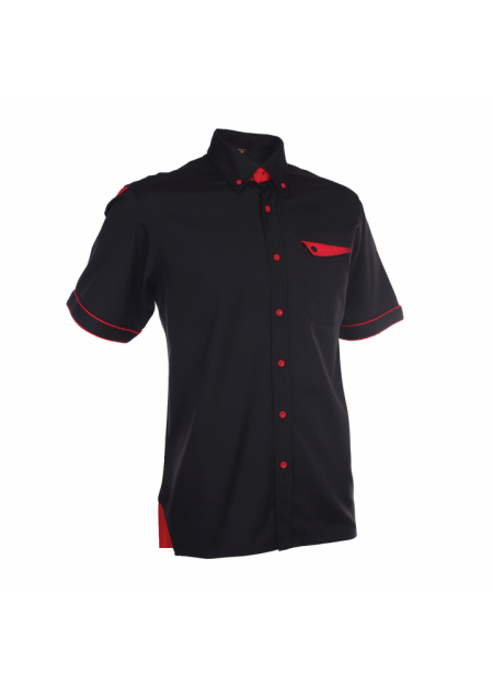 Corporate Uniform F128 - Black/ Red