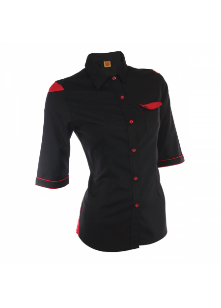 Corporate Uniform F129 (Female) - Black/ Red