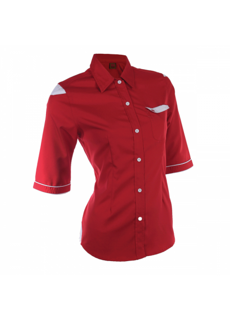 Corporate Uniform F129 (Female) - Red/ White