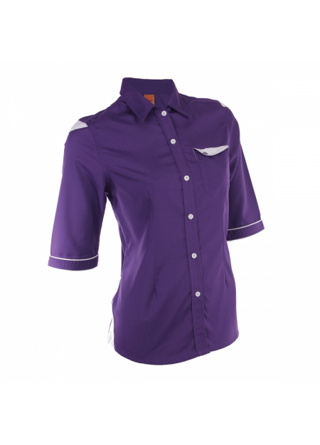 Corporate Uniform F129 (Female) - Dark Purple/ White