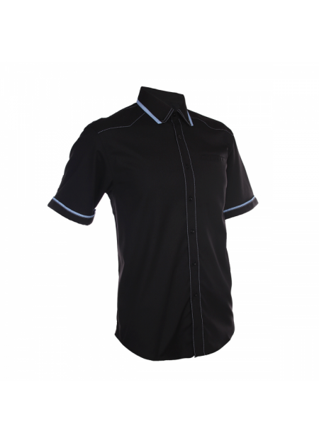 Corporate Uniform F13002 - Black/ Light Blue