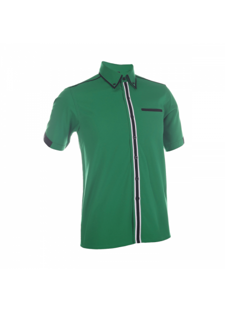 Corporate Uniform F132 - Milo Green/ Black/ White
