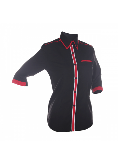 Corporate Uniform F133 (Female) - Black/ Red/ White