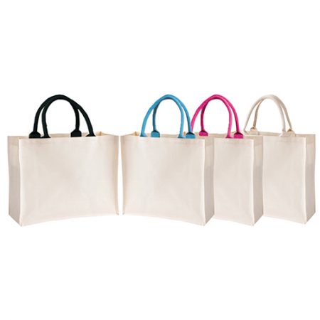Laminated Canvas Bag With Colour Handle
