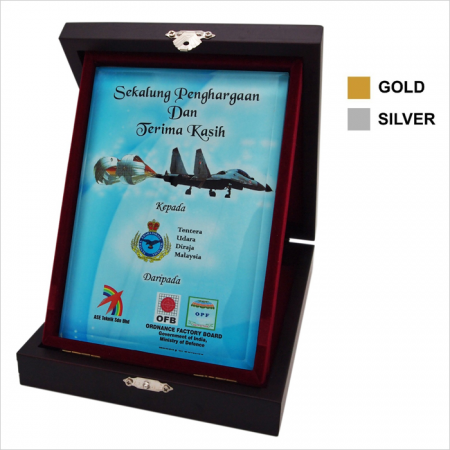 Batik Acrylic Box With Crystal Glass 8190