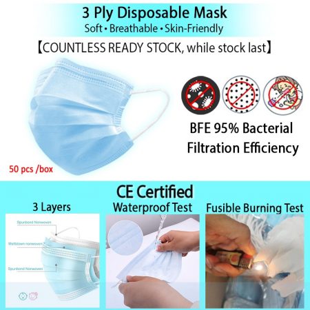 3 Ply Disposable Surgical  Face Mask
