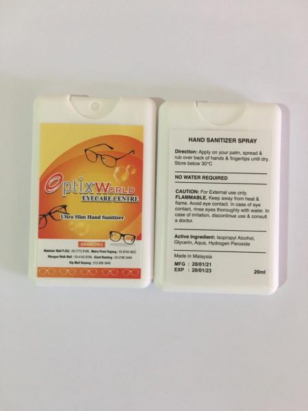 Card Sanitizer 20ml with sticker printing