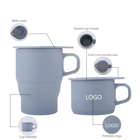 Silicone Collapsible Mug With Handle (300ml)