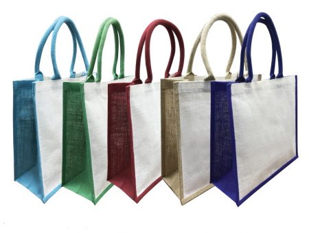 Laminated Jute Bag - same colour sides and handle