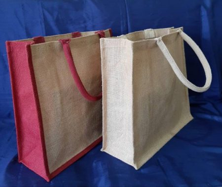 Laminated Jute Bag - same colour sides and handle