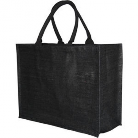 BIG LAMINATED CANVAS BAG / CANVAS TOTE BAG-ALL BLACK
