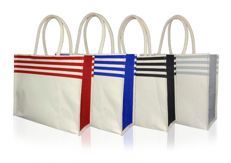 A3 Size Cotton Bag With Jute Gusset