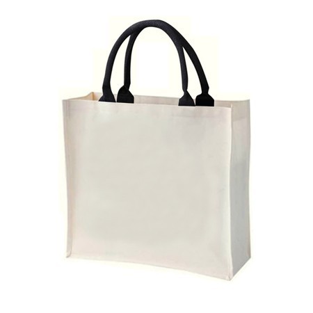 Laminated Canvas Bag With Colour Handle 10oz