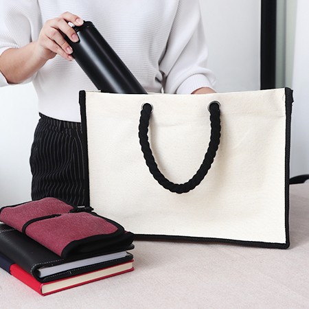 10oz Laminated Canvas Bag With Twisted Rope Handle