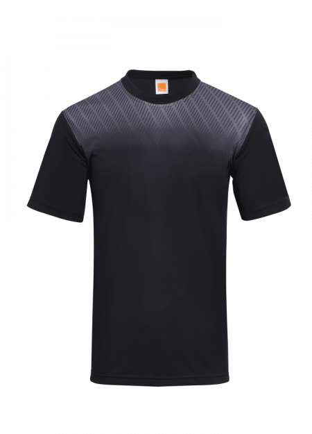 100% Polyester Interlock Quick Dry Round Neck QD62 150GSM - Black/ Grey