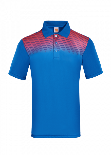100% POLYESTER INTERLOCK QUICK DRY WITH COLLAR QD63 150GSM – ROYAL/ RED
