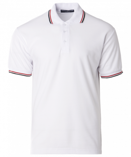 Polo Tee North Harbour Saffron NHB2701 - White / Red / Black