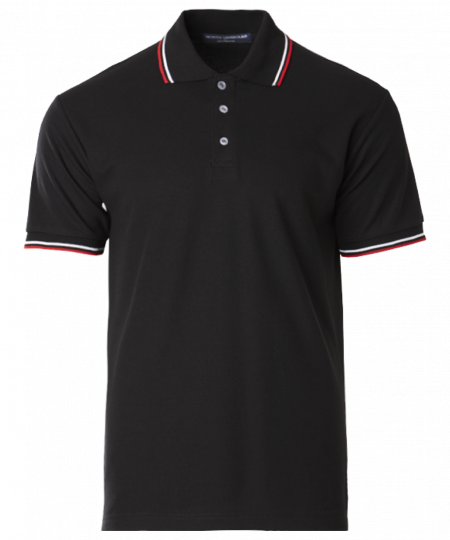 Polo Tee North Harbour Saffron NHB2706 - Black / White / Red