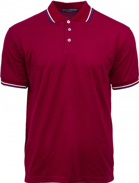 Polo Tee North Harbour Saffron NHB2709 - Maroon / White / Navy