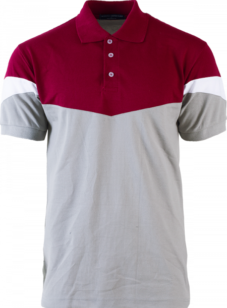 Polo Tee North Harbour Adley Polo NHB2901 - Maroon / Charcoal / White