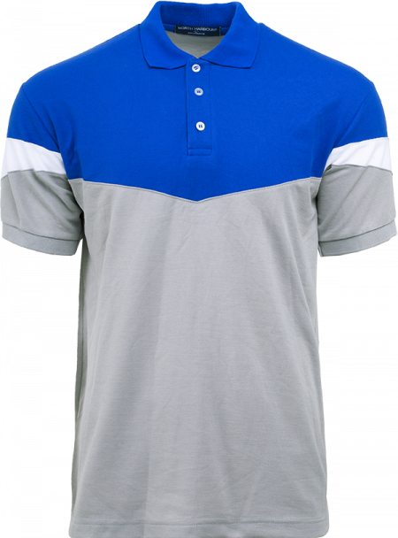 Polo Tee North Harbour Adley Polo NHB2902 - Royal / Charcoal / White