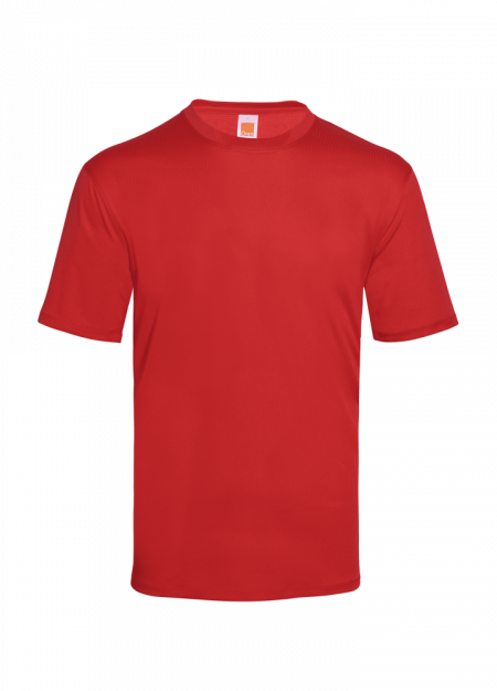 100% Polyester Antibacterial T-Shirt 140gsm QD6605 - Red