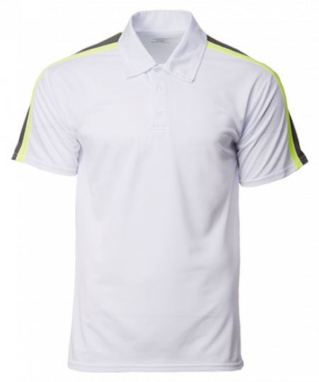 Polo Tee CrossRunner Racer CRP1603 - White / Neon Green / Charcoal