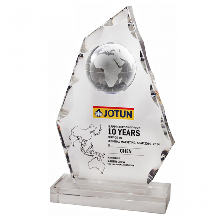 Crystal Globe Plaque 3044