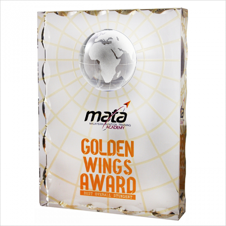 Crystal Globe Plaque 3046