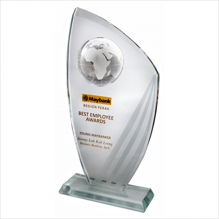 Crystal Globe Plaque 3045