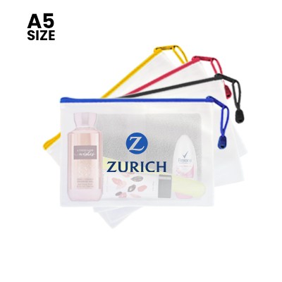 PVC Frosted Zipper Pouch - A5 Size