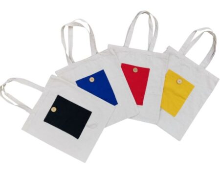 8oz Canvas Foldable Bag With Wooden Button