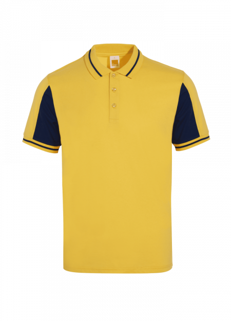 Single Jersey Polo T-shirt SJ09 - Golden Yellow / Navy