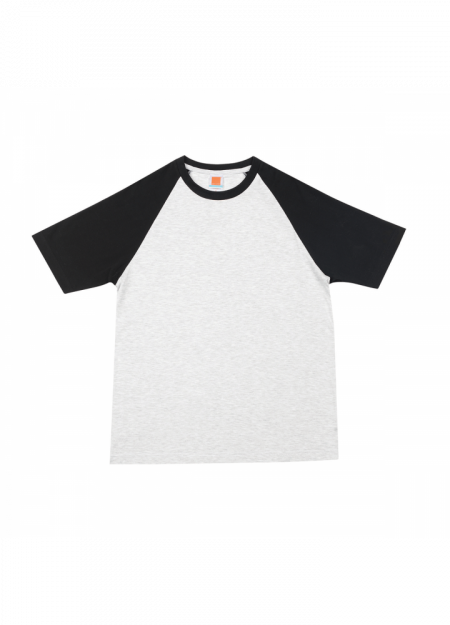 100% COTTON ROUND NECK PLAIN T-SHIRT CT55 160GSM – Ash Grey / Black