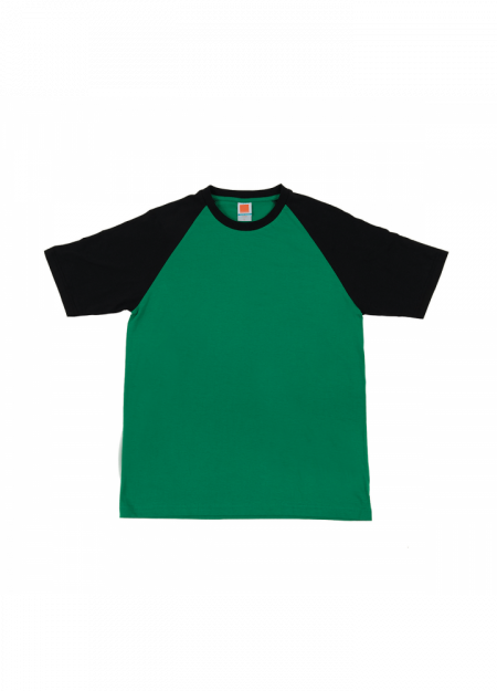 100% COTTON ROUND NECK PLAIN T-SHIRT CT55 160GSM – Milo Green / Black
