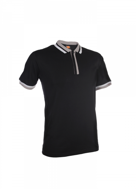 Single Jersey Polo T-shirt SJ04 - Black / Grey / White